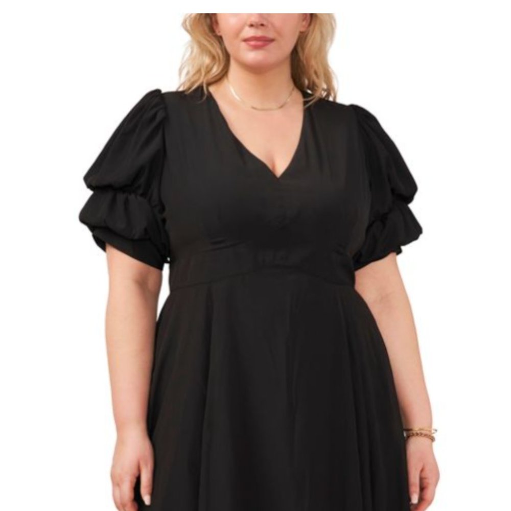 NWT 1.STATE Nordstrom Bubble Sleeve Black Dress Plus Size GORGEOUS - 1.STATE